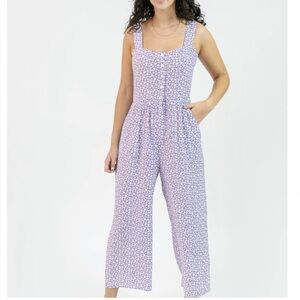 Smash + Tess Lavender Garden Party Floral Square-Neck Jumpsuit Jillian Harris L